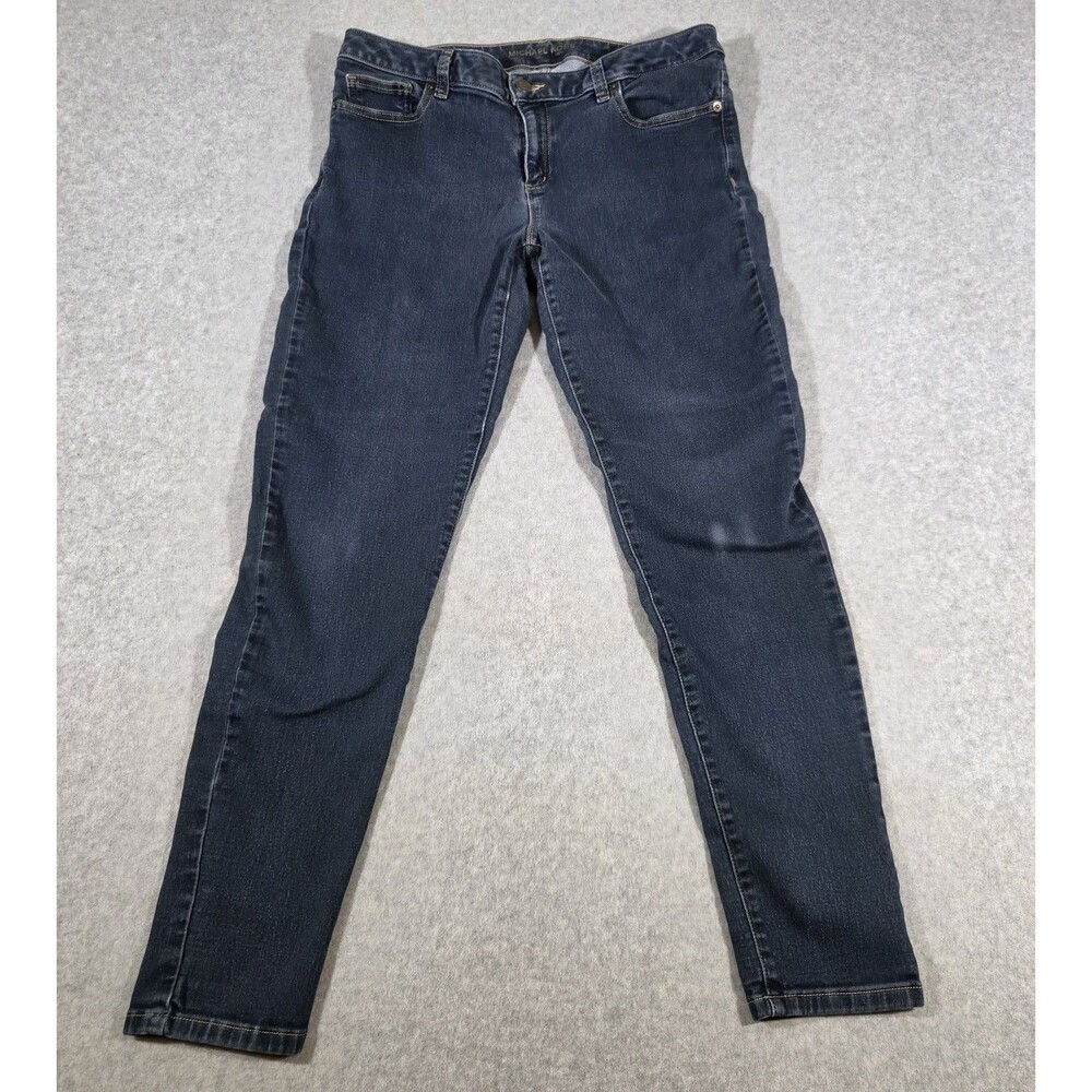 MK Michael Kors Izzy Cropped Skinny Jeans Dark Wash Blue Denim Mid Rise Size 10